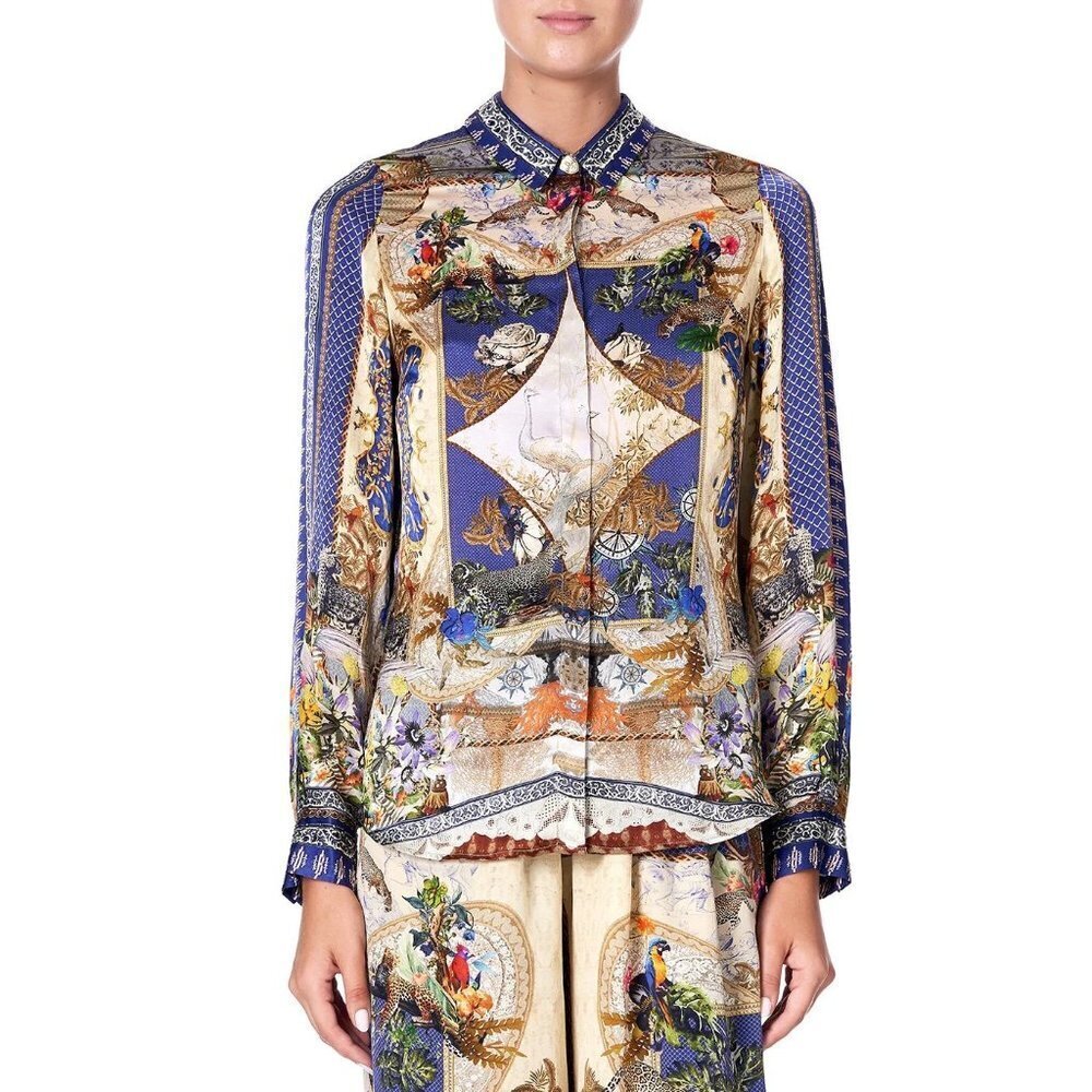 Camilla Muse Novels Slim Fit Long Sleeve Shirt Size XS b78